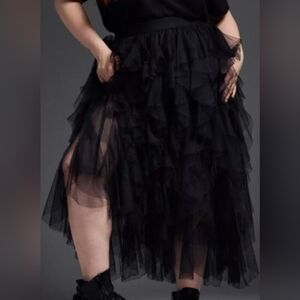 Torrid Black Tulle Mesh Skirt